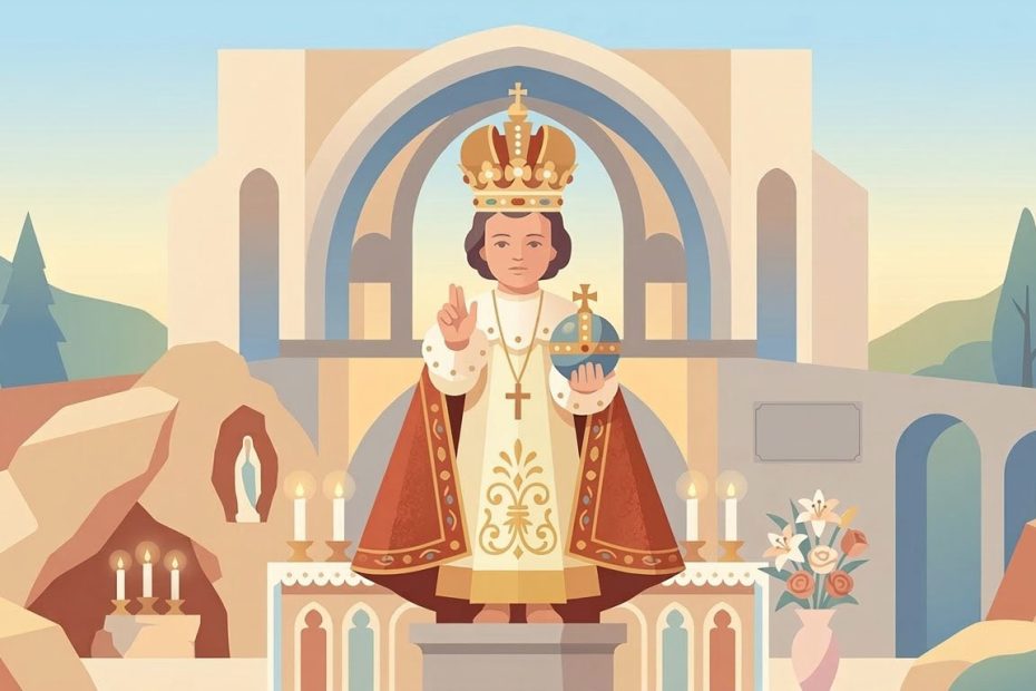 Enfant Jésus de Prague - Illustration prière catholique